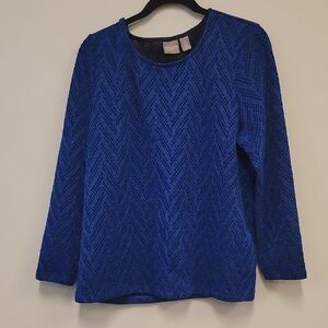 Chico's Royal Blue Textured Blouse